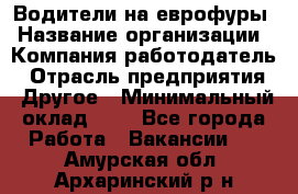 Водители на еврофуры › Название организации ­ Компания-работодатель › Отрасль предприятия ­ Другое › Минимальный оклад ­ 1 - Все города Работа » Вакансии   . Амурская обл.,Архаринский р-н